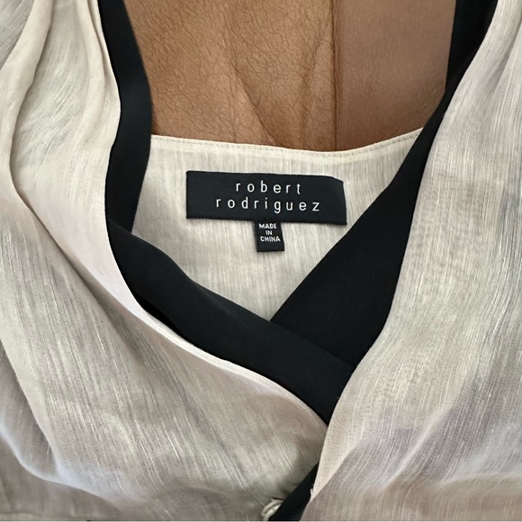 Robert Rodriguez empire waist top tunic linen and silk size 4 - Picture 7 of 11